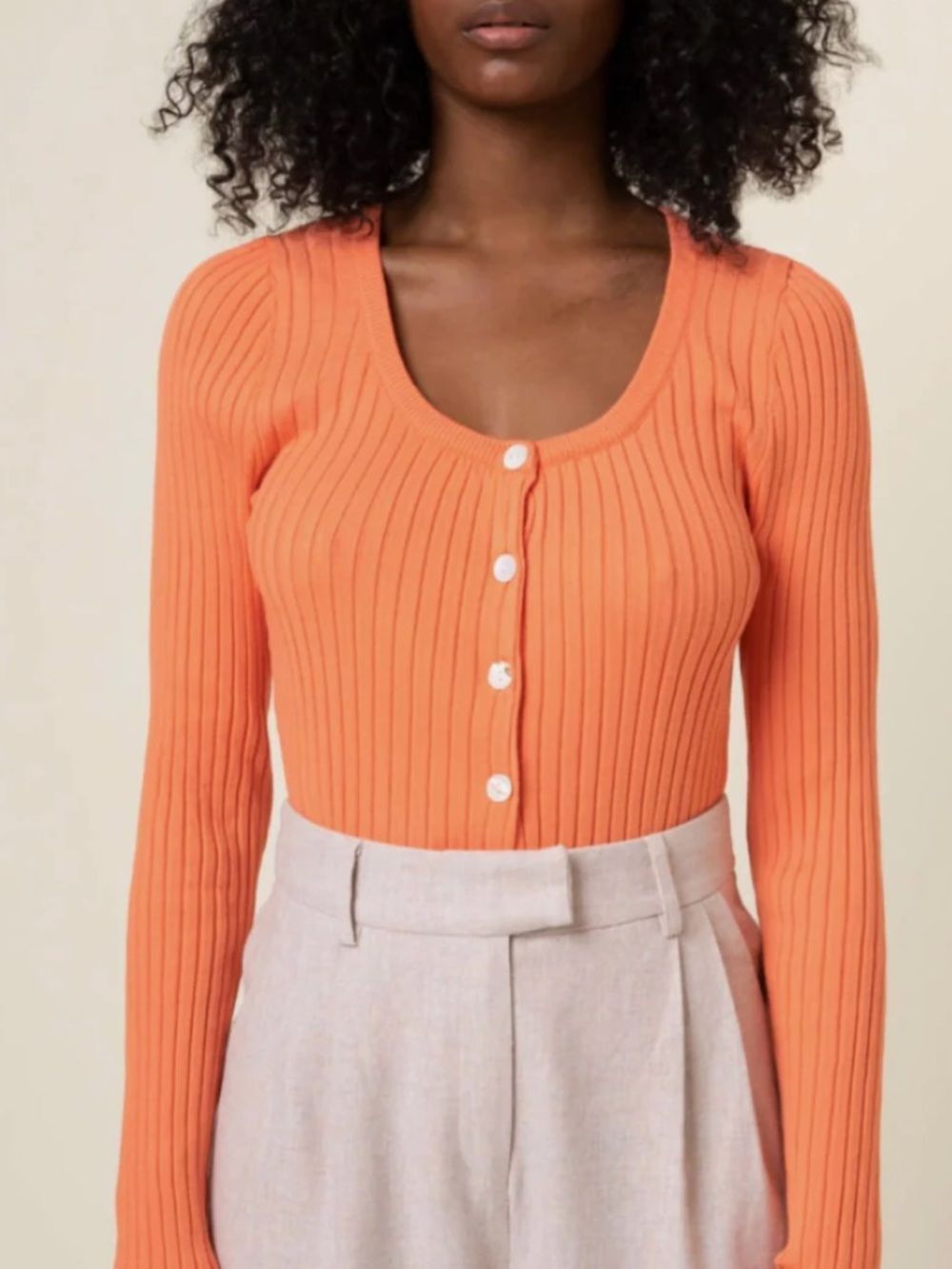 FRNCH Samantha Knit Cardi in Orange medium new with tags